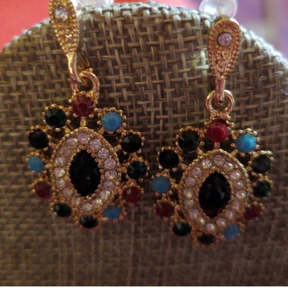 Multicolor Rhinestone Necklace ,Earrings,Ring set - Picture 4 of 6